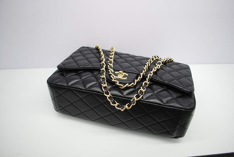 2012 New Arrival Chanel Classic Flap Bag Maxi 58601 Black with Gold Hardware - Click Image to Close