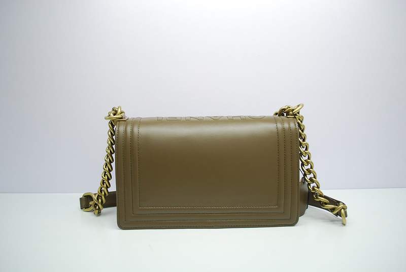 2012 New Arrival Chanel A30157 Khaki Calfskin mini Le Boy Flap Shoulder Bag Gold