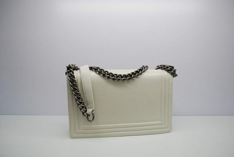 2012 New Arrival Chanel Calfskin Medium Le Boy Flap Shoulder Bag A30159 Offwhite With Silver Hardware