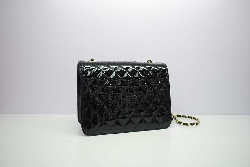 2012 New Arrival Chanel Spring Summer 2012 Patent Medium Shoulder Bag A30163 Black