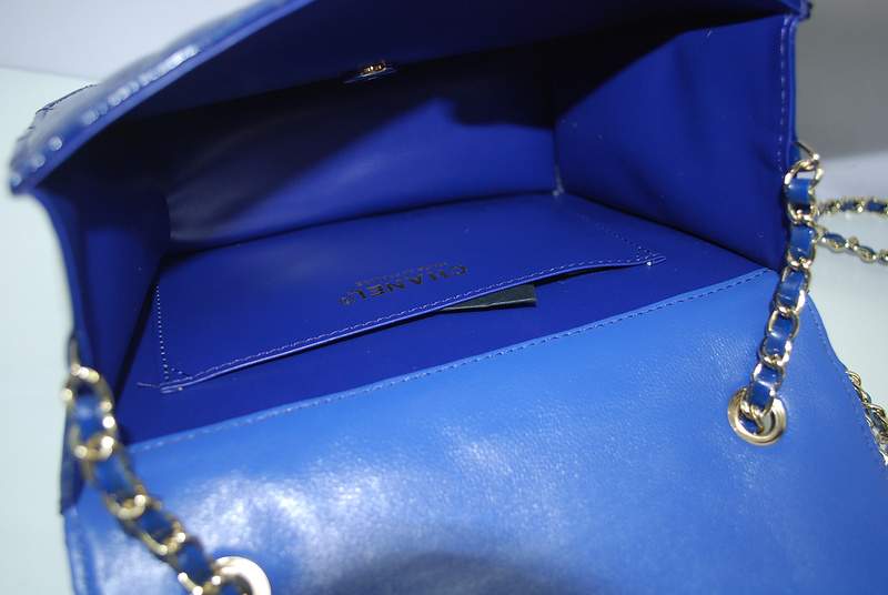 2012 New Arrival Chanel Spring Summer 2012 Patent Medium Shoulder Bag A30163 Blue - Click Image to Close