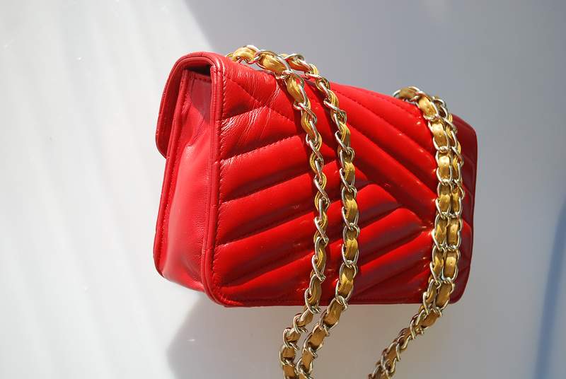 2012 New Arrival Chanel A30150 Gabrielle mini Shoulder Bag Red Sheepskin Leather - Click Image to Close
