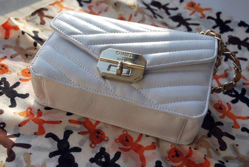 2012 New Arrival Chanel A30150 Gabrielle mini Shoulder Bag White Sheepskin Leather