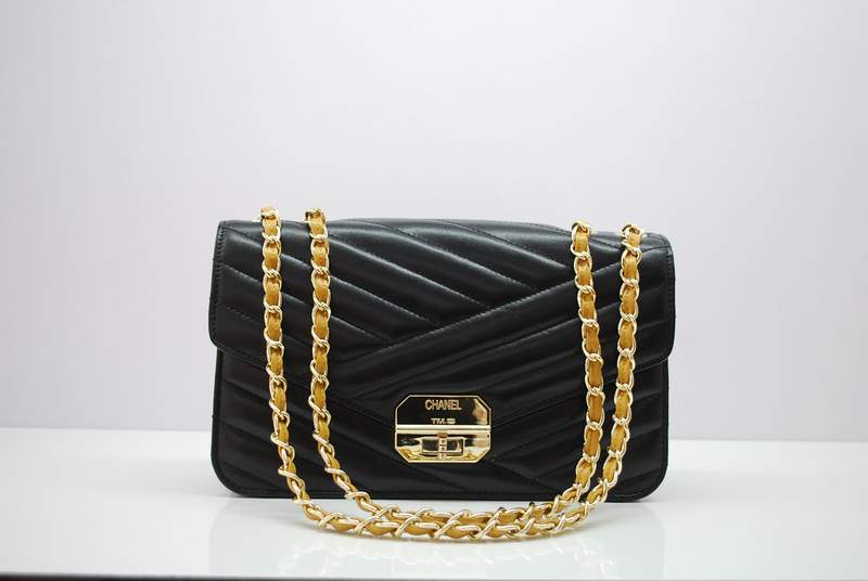 2012 New Arrival Chanel A30151 Gabrielle Medium Shoulder Bag Black Sheepskin Leather