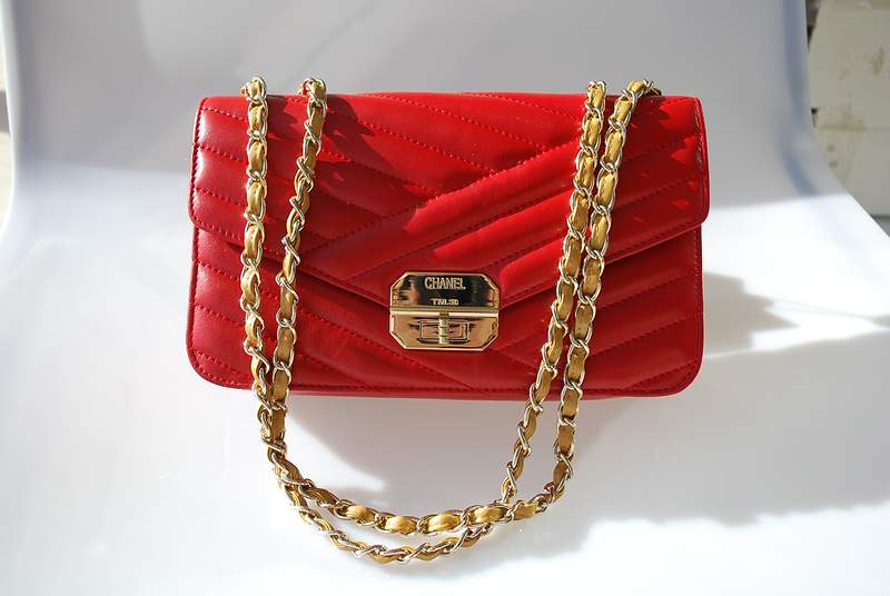 2012 New Arrival Chanel A30151 Gabrielle Medium Shoulder Bag Red Sheepskin Leather - Click Image to Close
