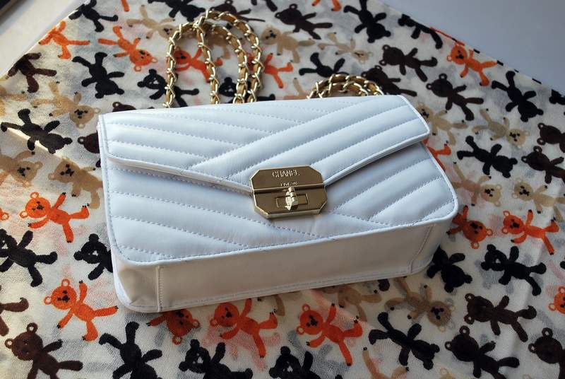 2012 New Arrival Chanel A30151 Gabrielle Medium Shoulder Bag White Sheepskin Leather