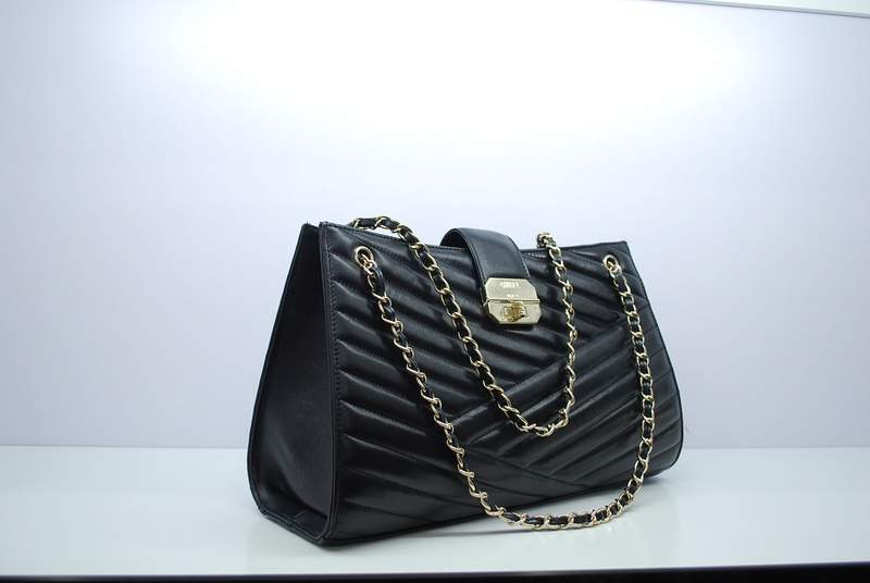 2012 New Arrival Chanel A30152 Gabrielle Lambskin Shoulder Bag Black - Click Image to Close