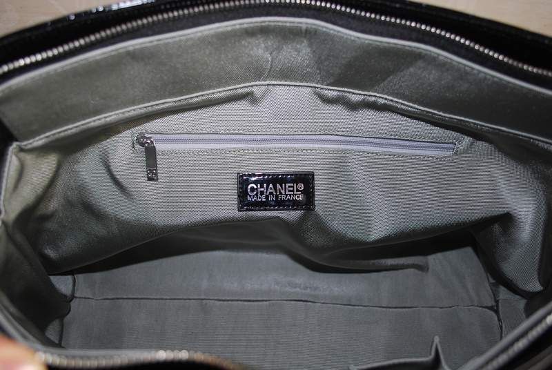 2012 New Arrival Chanel Patent Leather Large Shopper Bag 30153 Black