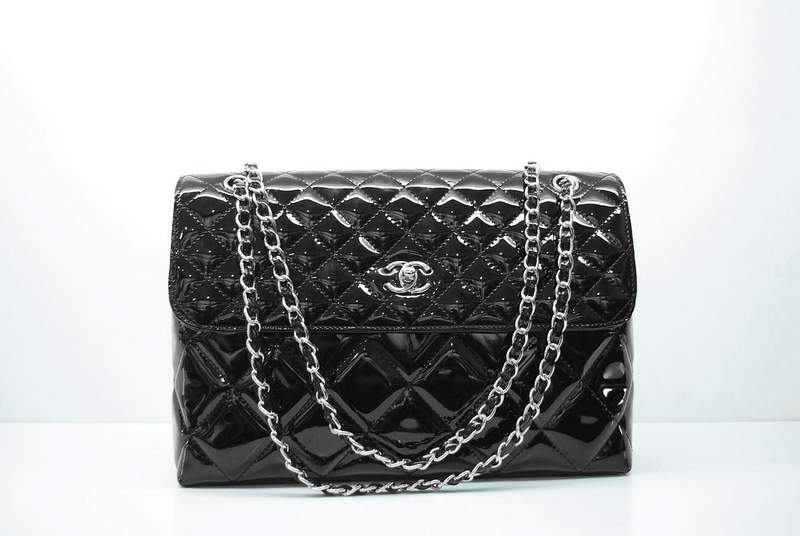 2012 New Arrival Chanel 30154 Black Patent Leather Flap Bags In Business