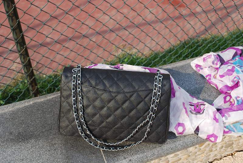 2012 New Arrival Chanel Jumbo Double Flap Bag Caviar Leather 30156 Black