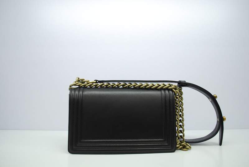 2012 New Arrival Chanel A30157 Black Calfskin mini Le Boy Flap Shoulder Bag Gold - Click Image to Close