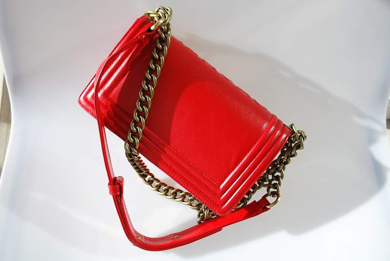 2012 New Arrival Chanel A30157 Red Calfskin mini Le Boy Flap Shoulder Bag Gold - Click Image to Close