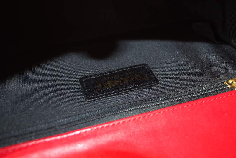 2012 New Arrival Chanel A30157 Red Calfskin mini Le Boy Flap Shoulder Bag Gold