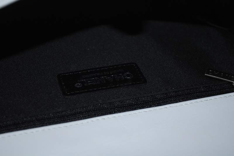 2012 New Arrival Chanel A30157 White & Black Calfskin mini Le Boy Flap Shoulder Bag Silver