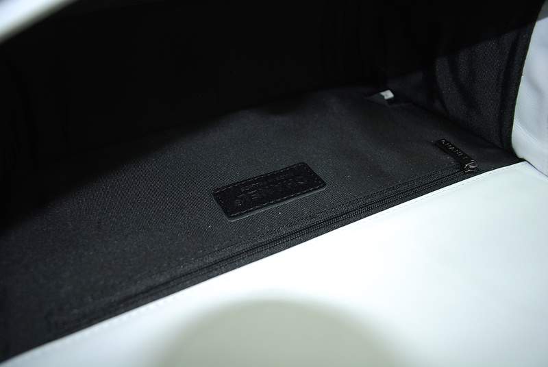 2012 New Arrival Chanel Calfskin Medium Le Boy Flap Shoulder Bag A30159 Black & White With Silver Hardware