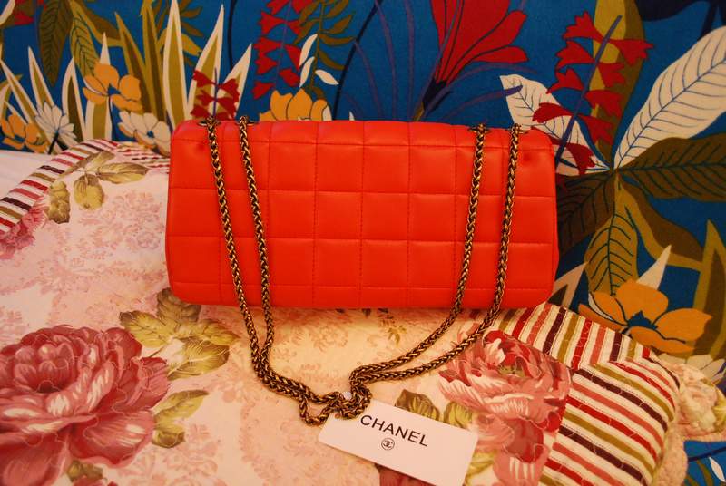 2012 New Arrival Chanel Gemstone Flap Shoulder Bag 36096 Orange Red - Click Image to Close
