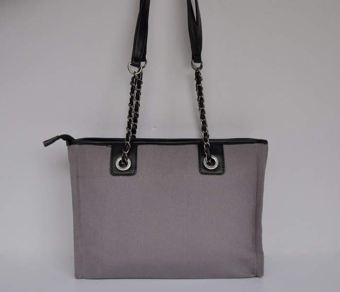 Chanel 66939 Canvas Shopping Bags - Grey - Click Image to Close