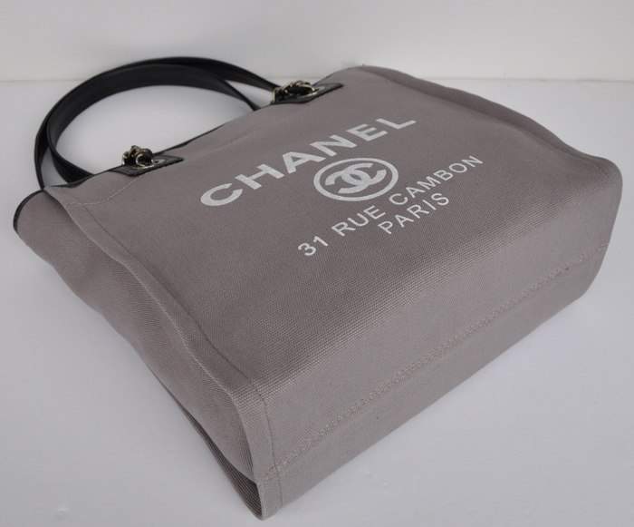 Chanel 66940 Canvas Shopping Bags - Grey