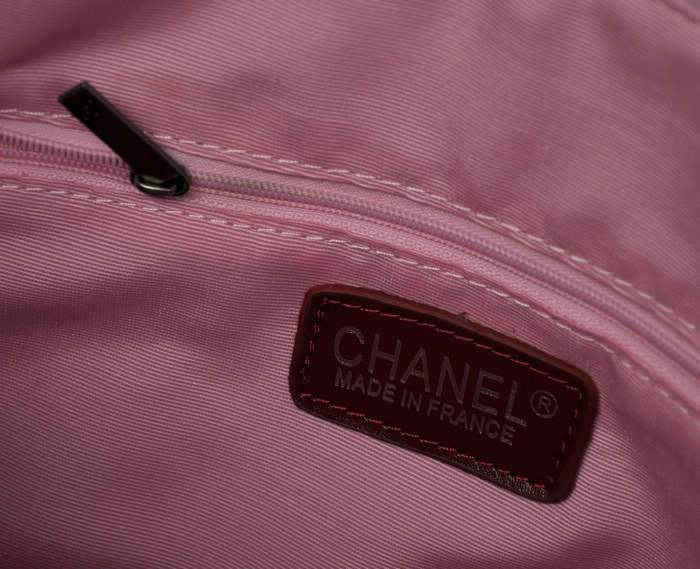 Chanel 66940 Canvas Shopping Bags - Peach Red - Click Image to Close