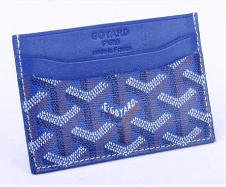 Goyard Canvas and Leather Card Holder 020090 blue