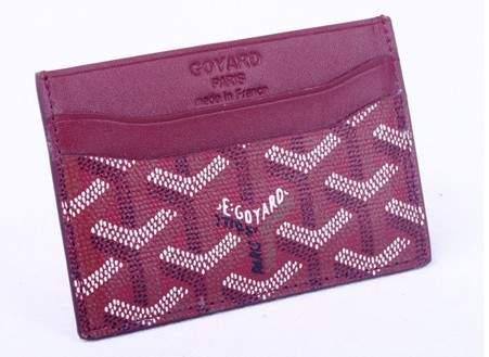 Goyard Canvas and Leather Card Holder 020090 big red