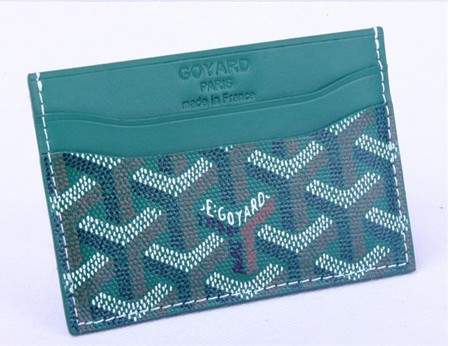 Goyard Canvas and Leather Card Holder 020090 green