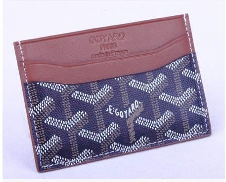 Goyard Canvas and Leather Card Holder 020090 light coffee