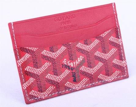 Goyard Canvas and Leather Card Holder 020090 peach red
