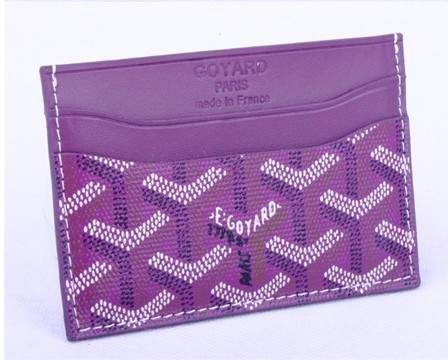 Goyard Canvas and Leather Card Holder 020090 purple