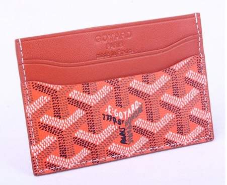 Goyard Canvas and Leather Card Holder 020090 red