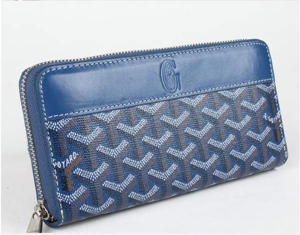 Goyard Zipper Long Wallet 020110 blue - Click Image to Close