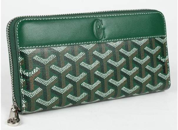 Goyard Zipper Long Wallet 020110 green - Click Image to Close