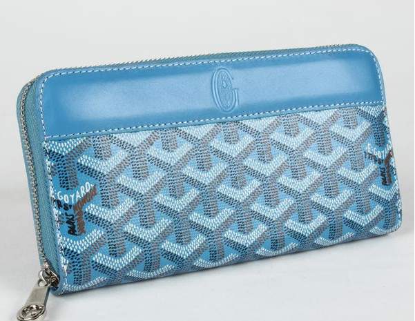 Goyard Zipper Long Wallet 020110 light blue