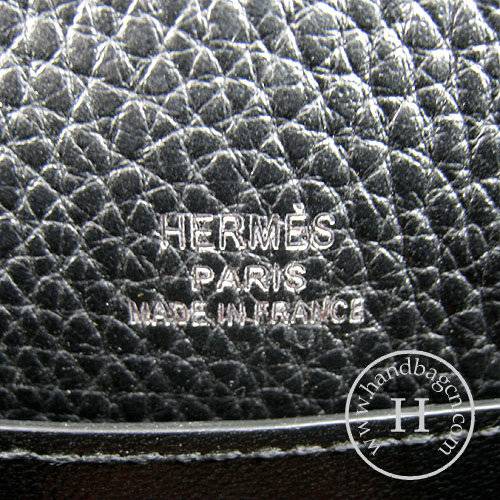 Hermes Mini Kelly 22cm H008 Black Calfskin Leather With Silver Hardware - Click Image to Close