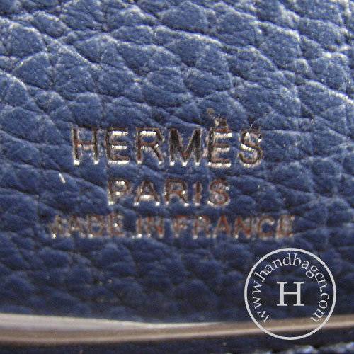 Hermes Mini Kelly 22cm H008 Dark Blue Calfskin Leather With Silver Hardware