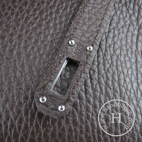 Hermes Mini Kelly 22cm H008 Dark Coffee Calfskin Leather With Silver Hardware - Click Image to Close