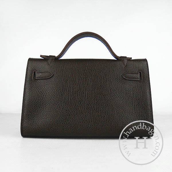 Hermes Mini Kelly 22cm H008 Dark Coffee Cowhide Leather With Silver Hardware
