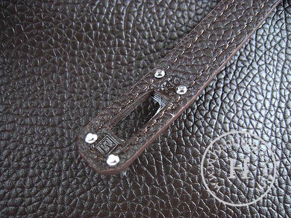 Hermes Mini Kelly 22cm H008 Dark Coffee Cowhide Leather With Silver Hardware - Click Image to Close