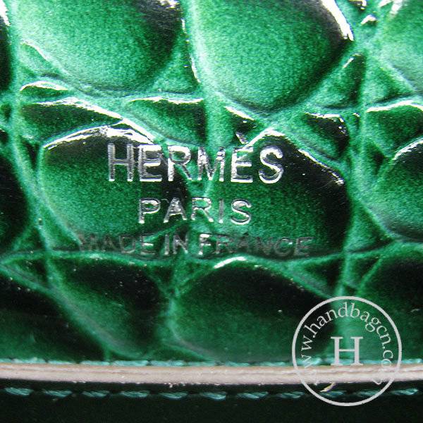 Hermes Mini Kelly 22cm H008 Dark Green Stone Leather With Silver Hardware