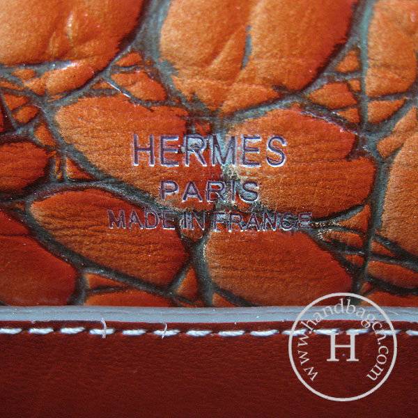 Hermes Mini Kelly 22cm H008 Dark Orange Stone Leather With Silver Hardware