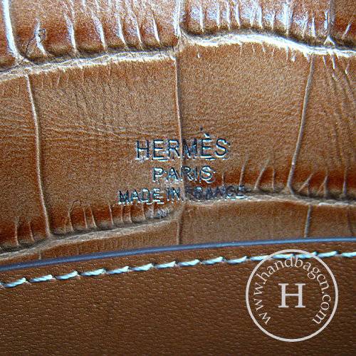 Hermes Mini Kelly 22cm H008 Light Coffee Alligator Leather With Silver Hardware