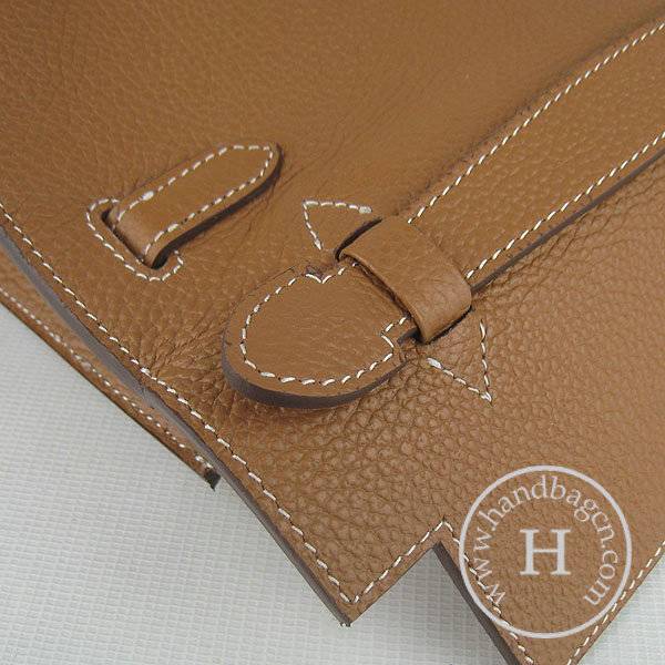 Hermes Mini Kelly 22cm H008 Light Coffee Cowhide Leather With Silver Hardware - Click Image to Close