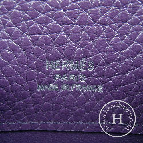 Hermes Mini Kelly 22cm H008 Purple Calfskin Leather With Silver Hardware