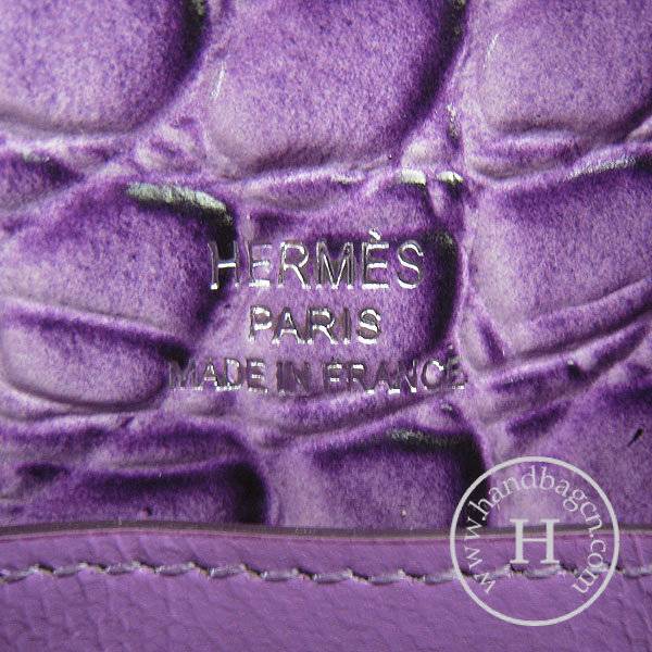 Hermes Mini Kelly 22cm H008 Purple Stone Leather With Silver Hardware - Click Image to Close