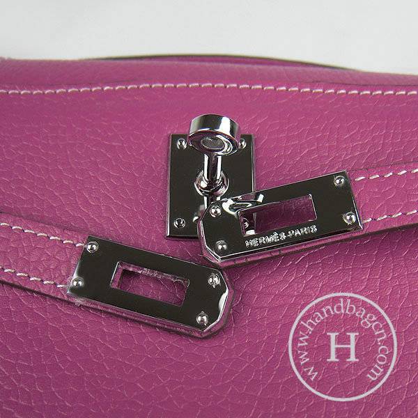 Hermes Mini Kelly 22cm H008 Peach Red Cowhide Leather With Silver Hardware