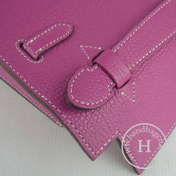 Hermes Mini Kelly 22cm H008 Peach Red Cowhide Leather With Silver Hardware - Click Image to Close