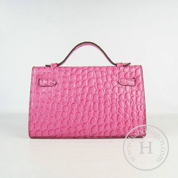 Hermes Mini Kelly 22cm H008 Peach Red Stone Leather With Silver Hardware