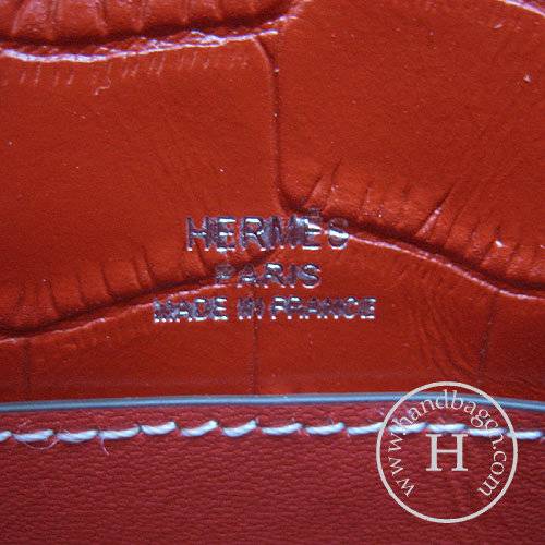 Hermes Mini Kelly 22cm H008 Red Alligator Leather With Silver Hardware