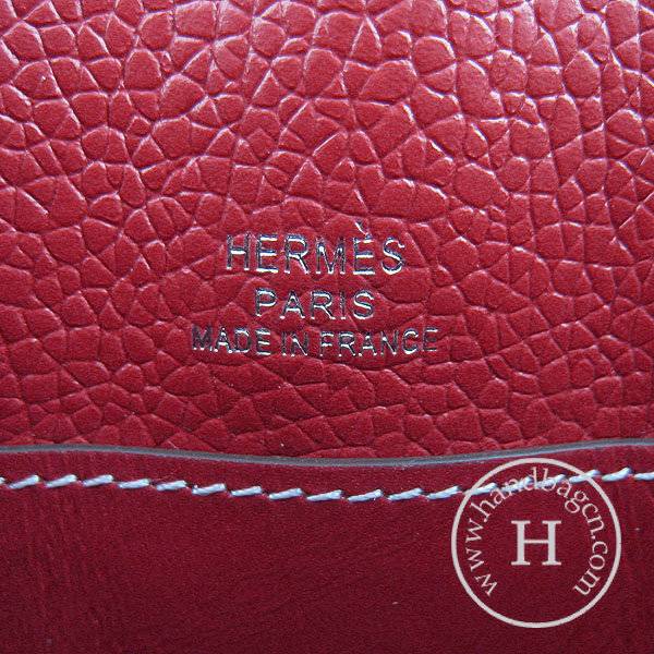 Hermes Mini Kelly 22cm H008 Red Cowhide Leather With Silver Hardware - Click Image to Close