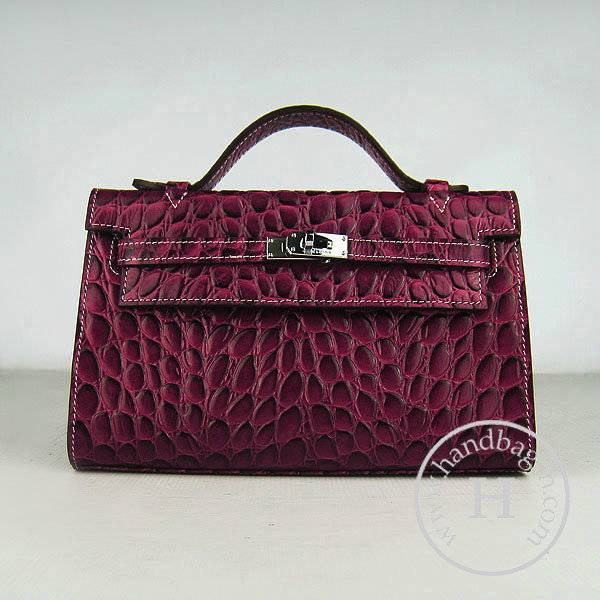Hermes Mini Kelly 22cm H008 Red Stone Leather With Silver Hardware - Click Image to Close